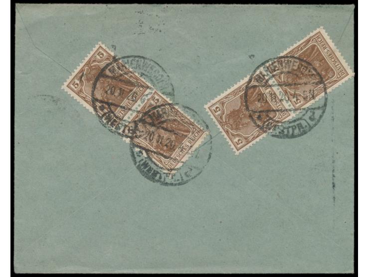 Umschlag mit Dienstsiegel  "Commission Interalliée Gouvernement et Plebiscite Marienwerder" , verwendet nach dem Abzug der Ab