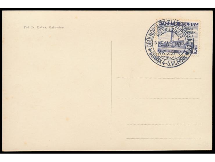 Polnische Post:  5 gr. auf Reklamekarte "Targi Poznanskie 1938", Blanko-Sonderstempel Gdansk 1  Ogolnopolski Zjazd Spiewaczy 