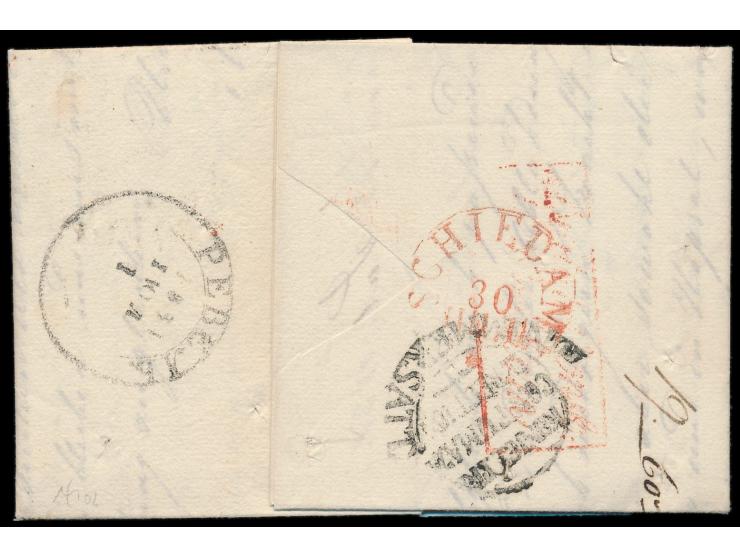 Vorphila-Faltbrief  aus Reval  vom 1/13 Juli 1831 nach Holland, mit komplettem Inhalt, rückseitig russischer Aufgabestempel R