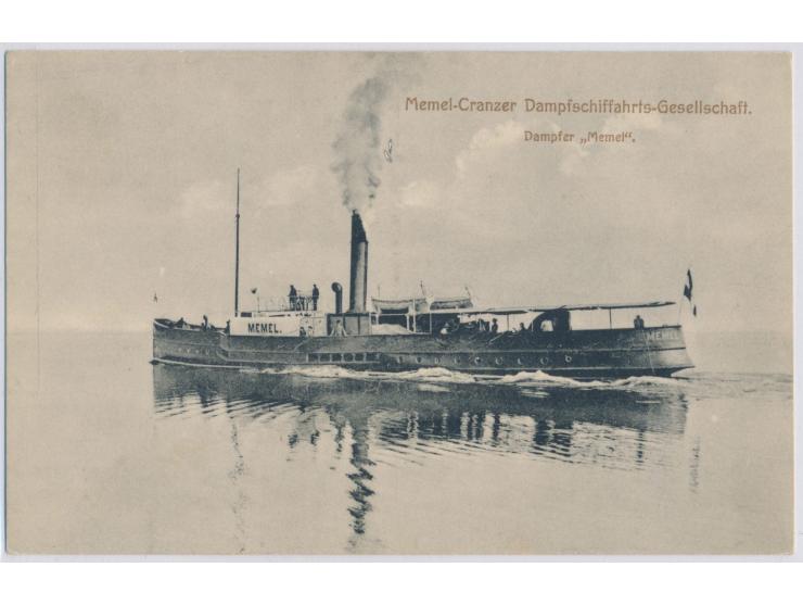 Ansichtskarte "Memel-Cranzer Dampfschiffahrts-Gesellschaft.  Dampfer Memel ", ungebraucht
Stichwörter: Ansichtskarten / Rekla