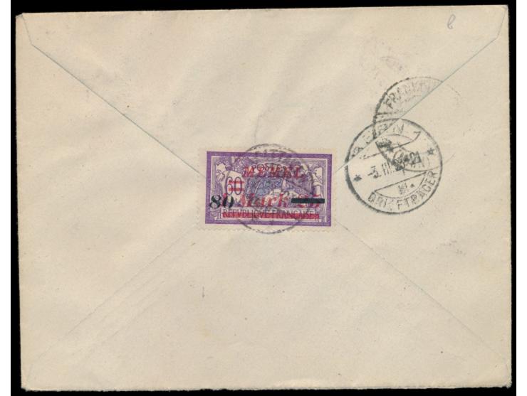 Auslands-Einschreibbrief in die Schweiz, Gesamtfrankatur 306 M. (eine Marke rückseitig), Stempel  Dittauen  25.2.23, Ankunfts