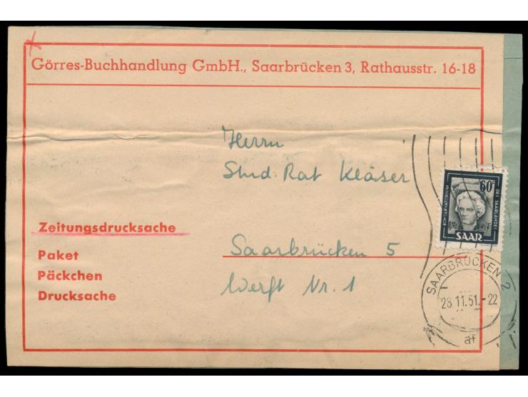 60 C. Beethoven  als sehr seltene portorichtige Einzelfrankatur auf komplettem Adressausschnitt einer  Zeitungsdrucksache , s