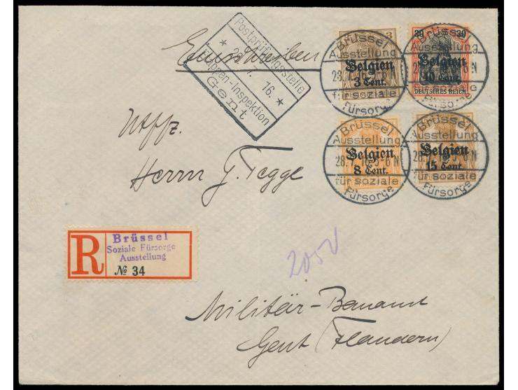 Sonderstempel  Brüssel - Ausstellung für Soziale Fürsorge  28.7.16 auf  Einschreibbrief  nach Gent, Mischfrankatur 66 C., Bla