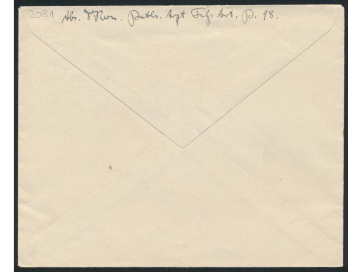 25 C. auf privatem Brief nach Brandenburg, entwertet mit violettem Zweikreisstempel  Postueberwachungsstelle No. 36  (?) und 