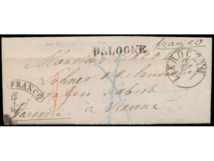 Königreich Polen,  Faltbrief mit K1  Lakroczyn  mit handschriftlichem Datum 18.5.(1862) nach Wien, links unten aufgeschlüssel