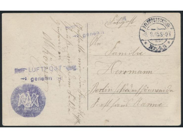 Foto-Ansichtskarte zweisitziges Aufklärungsflugzeug  Albatros C.I  mit seinem Piloten M. König, Stempel Feldpoststation Nr. 4