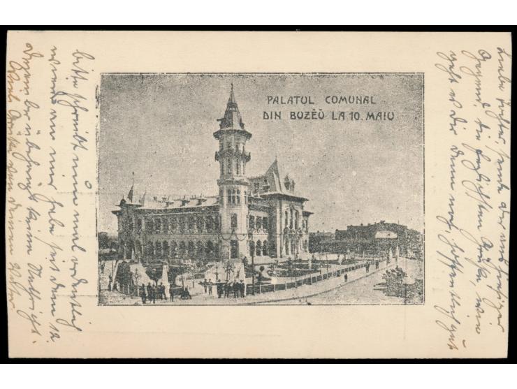 Stempel &nbsp;K. D. Feldpoststation Nr. 502 &nbsp;15.1.17 auf Feldpost-Bildkarte Buzeu nach Berlin, violetter R3 &nbsp;&quot;