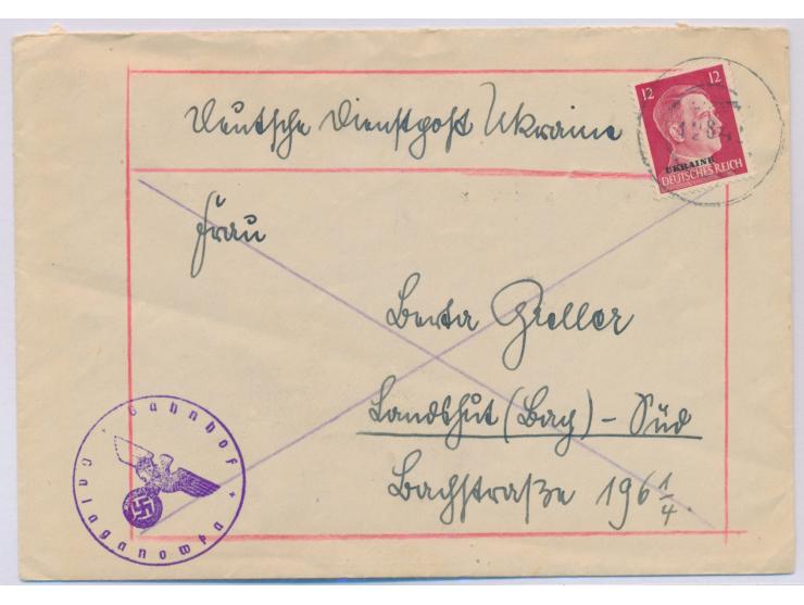 Brief mit 12 Pf. nach Landshut, entwertet mit stummem sowjetischen Stempel 12.8.42, handschriftlicher Absender "... Bahnmeist