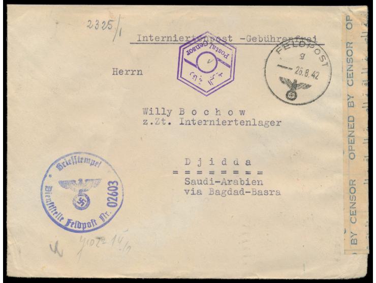 Feldpostbrief mit FPSt 28.8.42 und Briefstempel ... FPNr. 02603 = Kommandant der Seeverteidigung Tromsö (Norwegen) als portof