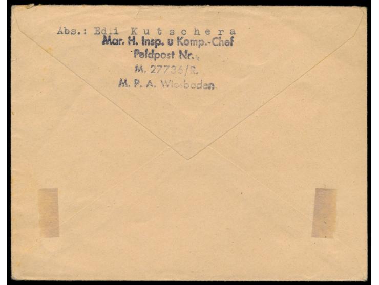 Atlantikfestung La Rochelle,  Feldpostbrief mit Briefmarkenimitation mit Bild des "Tour del la Lanterne" von La Rochelle, Bri