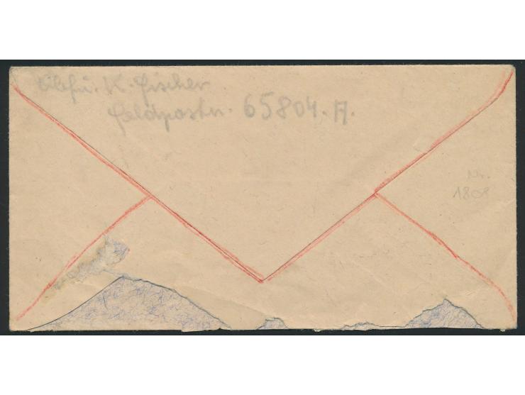 Stempel  Ratibor 1  3.3.45 auf Feldpostbrief nach Mattersburg, handschriftlicher Absender und Briefstempel ... FPNr. 65804 A 