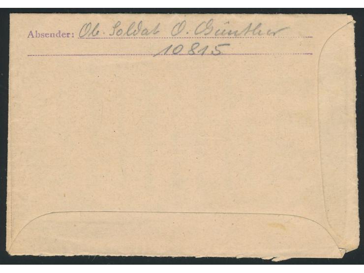 FPSt mit UB f 5.3.45 auf Feldpostfaltbrief nach Hof, Absender ... FPNr. 10815 = Pferde-Lazarett 542, geschrieben in  Ungarn, 