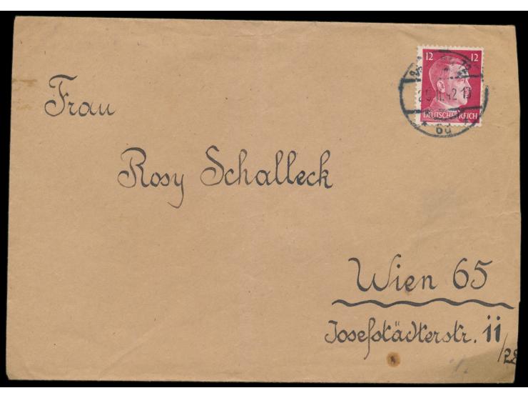 Brief des Untersuchungshäftlings Rudolf Schalleck im &nbsp;Gefängnis Düsseldorf &nbsp;nach Wien, postalisch aufgeliefert in W