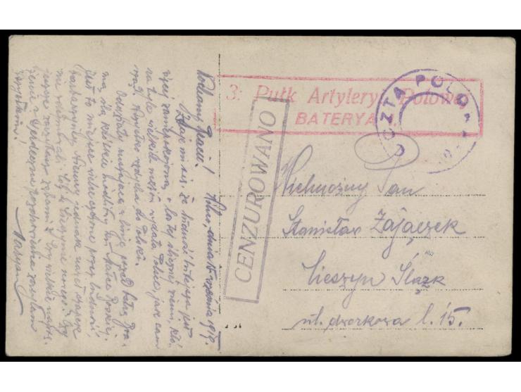 Wilna &nbsp;- polnische Besetzung, provisorischer Zweikreisstempel &nbsp;Poczta Polowa N. 20 &nbsp;auf Foto-Ansichtskarte &qu