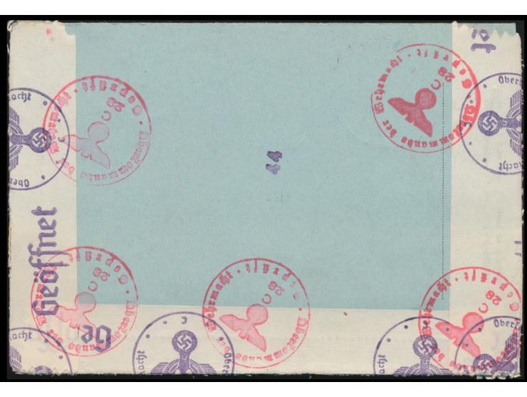 Belgien-Ganzsachenkartenbrief 75 C. mit Zusatzfrankatur 1,25 Fr. nach Deutschland, Stempel Antwerpen 7.10.41,  OKW-Zensur Köl