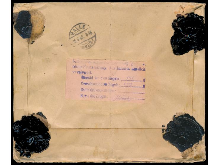 2 x 84 Pf. Leipziger Messe als seltene portorichtige Mehrfachfrankatur auf Wertbrief (19,5 x 15 cm) mit Wertangabe 500 M. und