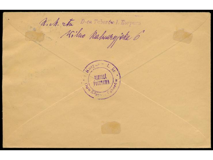 Mittellitauen,  Zuschlagsmarke zugunsten des Polnischen Roten Kreuz 4 M. + 1 M. als senkrechtes  ungezähntes   Kehrdruckpaar 