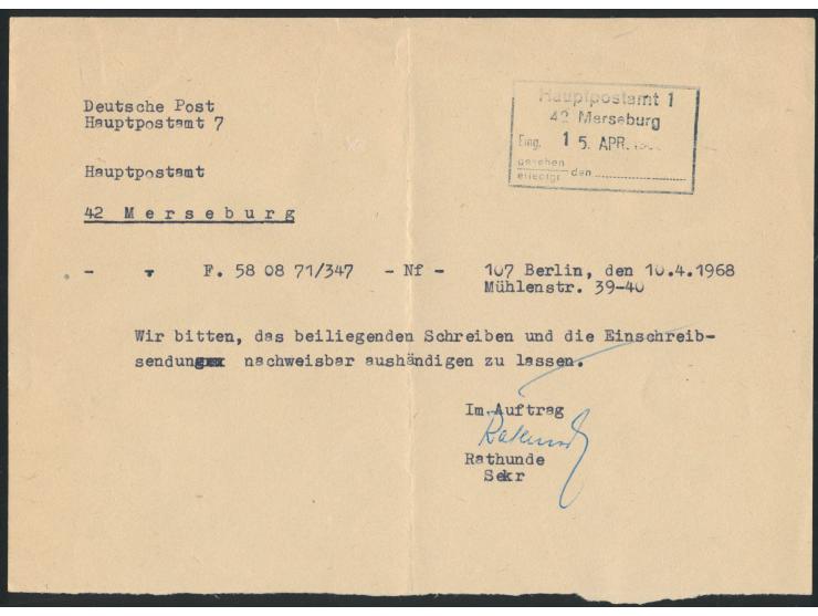DDR-Sondermarken &nbsp;&quot;Kämpfer der Internationalen Brigaden in Spanien&quot; &nbsp;15, 20 und 40 Pf. auf Einschreibbrie