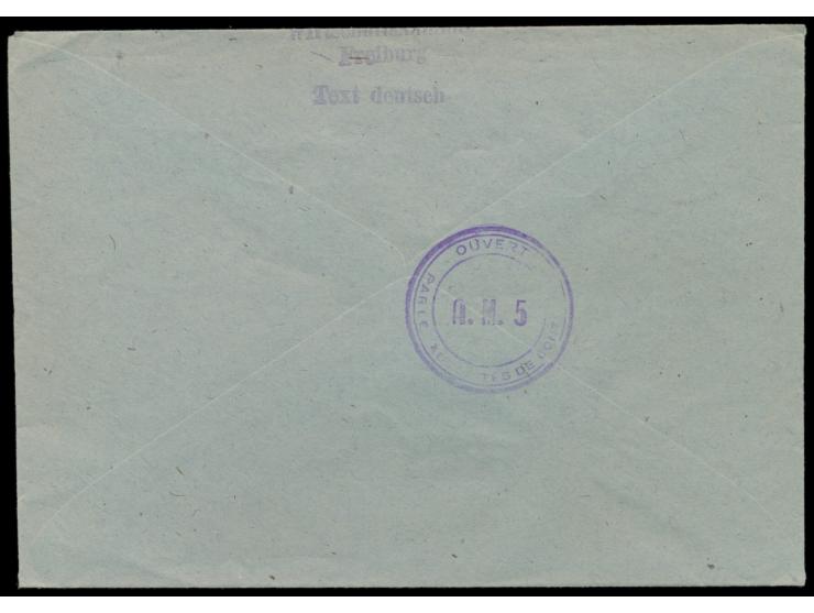 Zensurstelle Freiburg, &nbsp;unverschlossener Behördenbrief mit rotem Stempel &nbsp;Freiburg (Breisgau) 6 Bezahlt &nbsp;28.8.