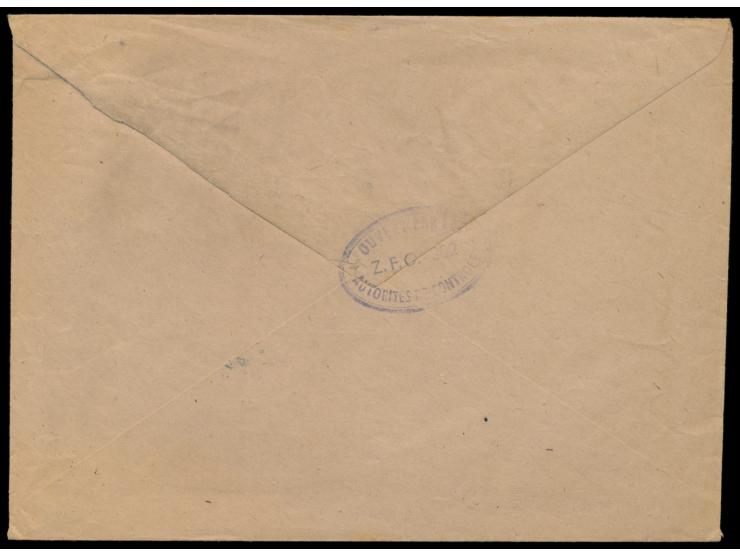 Zensurstelle Konstanz,  Brief der Rentenstelle des Postamts Villingen an das Landratsamt Mülda (?), Stempel Villingen (Schwar