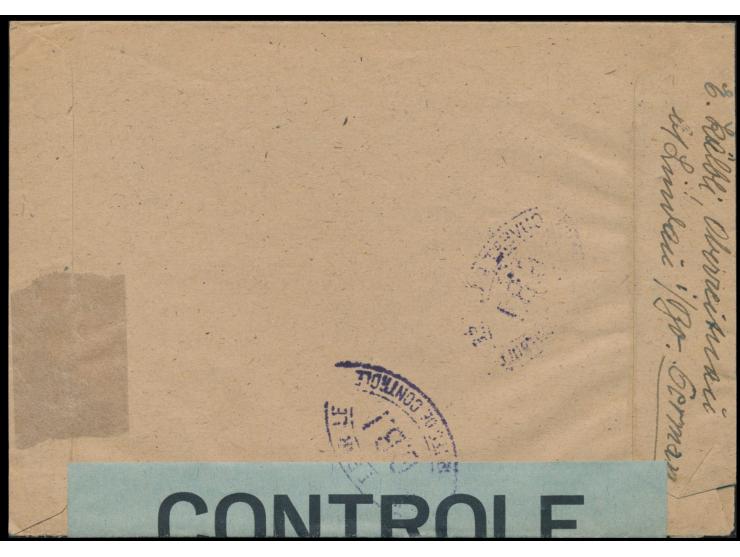 Zensurstelle Lindau,  Auslandsbrief mit Allgemeine Ausgabe 15 Pf. und 3 x 20 Pf. in die Schweiz, Stempel Oberreitnau 24.4.46,