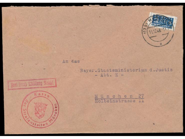 Postmeisterzähnung München  L 11 1/4 seitlich / 11 1/2 unten, wegen schlechter Ausführung nicht genau bestimmbar, oben ungezä