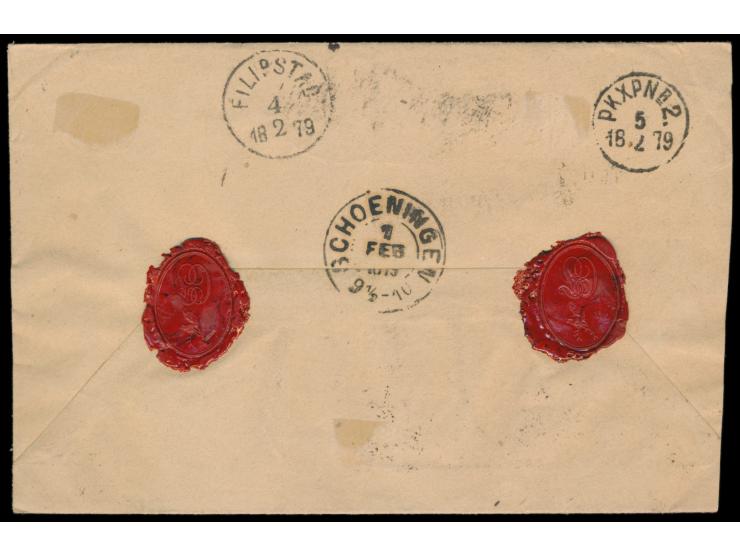 3 Öre, 5 Öre und &nbsp;50 Öre Ringtype &nbsp;auf &nbsp;Wertbrief nach Burg Esbecke in &nbsp;Deutschland, &nbsp;seltener Stemp