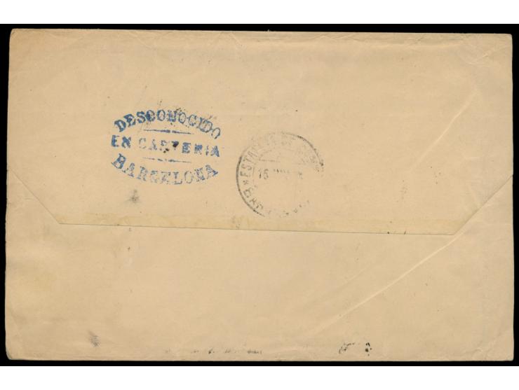 Ganzsachen-Streifband 1 C. mit Stempel Buenos Aires 21.5.89 nach Spanien, T.-Stempel, Ankunftstempel Barcelona 15.6.89, rücks