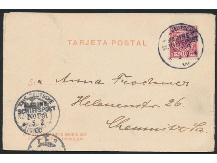 dreiteilige Klapp-Ansichtskarte  "Panorama de Concepcion" , Verlag Carlos Brandt, Conepcion, Frankatur Deutsches Reich 10 Pf.