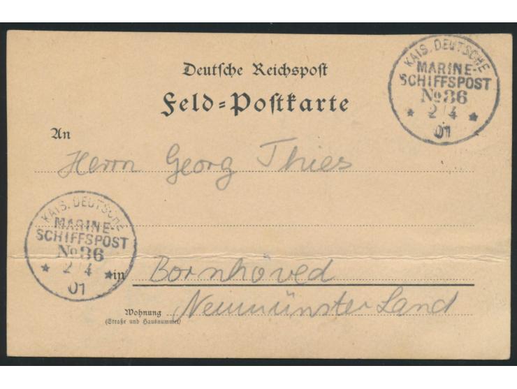 2 C. C.I.P. rückseitig auf deutscher Feldpost-Vordruckkarte mit rückseitig aufgeklebten Bild "Gerichtsszene" (?) (Druck, kein