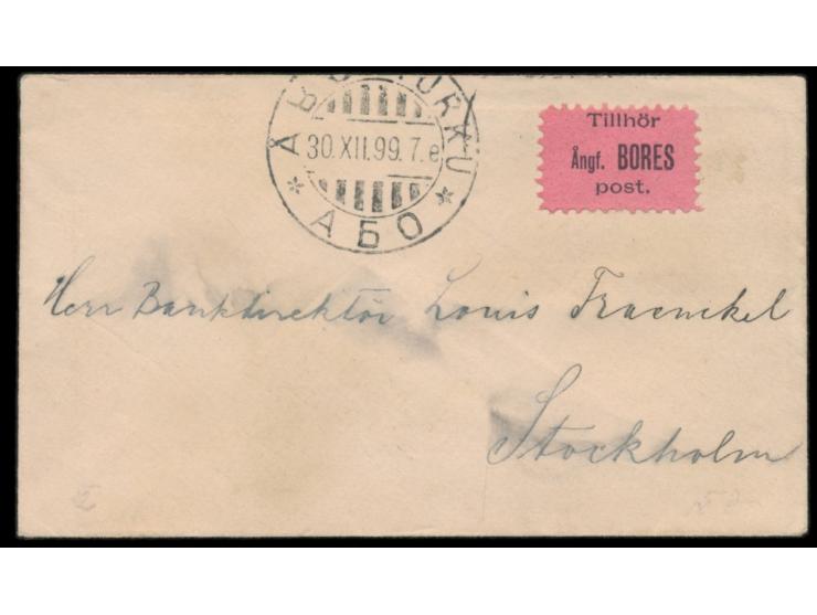 kleinformatiger Briefumschlag aus Finnland nach Schweden, Stempel &nbsp;Abo - Turku &nbsp;30.12.99, Frankatur abgefallen, kle