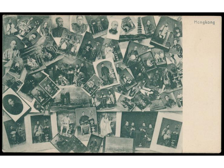 Ansichtskarte mit collagierten Ansichten von Chinesen (Miniaturen von Postkarten-Motiven), Verlag M. Sternberg, ungebraucht
