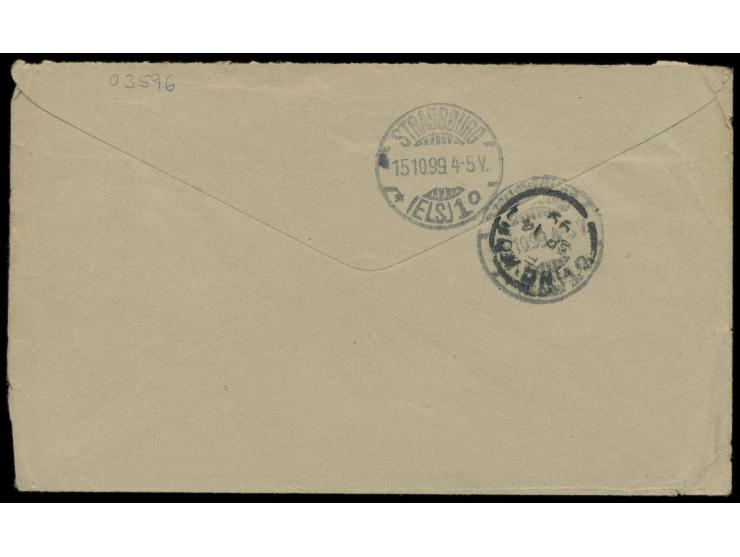 Russische Post,  Russland 10 Kop. auf Brief nach Deutschland, 2 x Stempel  Shanghai  11.11.1899, Durchgangsstempel Hong-Kong 