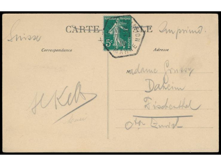 Stempel  Betheny Aviation / Marne  7.7.10 auf Ansichtskarte "Deuxieme Grande Semaine d´Aviation de Champagne" (Bild-Nr. 56 La