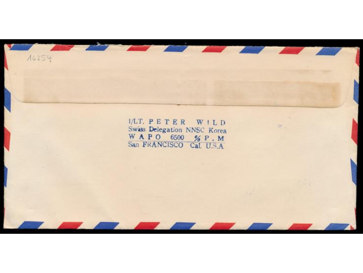Neutrale Überwachungskommission für den Waffenstillstand in Korea  (seit 1953): Luftpostbrief mit Japan-Frankatur nach Zürich