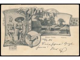 Liberia 3 C. auf Ansichtskarte River Cess mit Stempel Deutsche Seepost  Linie Hamburg - Westafrika XXII  1.4.04, Dampfer Erns