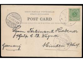 Ansichtskarte  "Festtag in Singapore",  Frankatur Dt. Reich 5 Pf., Stempel  Kais. Deutsche Marine-Schiffspost No. 39  6.3.02,