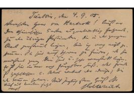 Russland-Ganzsache 4 Kop. mit "Kitai"-Aufdruck, Stempel  Tien-Tsin  28.8.05, befördert über die Mongolei und Sibirien nach De
