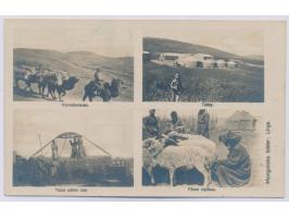 Vierbild-Foto-Ansichtskarte &nbsp;&quot;Mongoliska bilder: Urga.&quot; &nbsp;mit Bildunterschriften in schwedischer Sprache, 