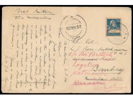 Schweiz 30 Ct. Tell auf Ansichtskarten-Klappkarte mit Alpen-Panorama an den britischen Soldaten L.T. Rose-Hutchinson nach Bom