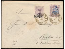 Ganzsachenumschlag 5 Ch. auf 1 Kr. mit Zusatzfrankatur 9 Ch. auf 1 Kr. (Ausgabe 1904) nach Deutschland, Stempel  Ispahan  1.2