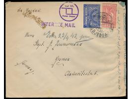 3 G. und Zwangszuschlagsmarke 1/8 G. auf Brief mit Stempel  Djeddah  12.2.42 nach Deutschland, Stempel  Internee Mail,  ägypt