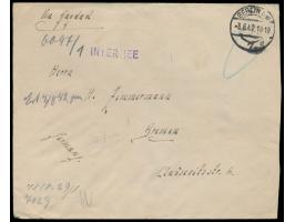 Brief aus dem &nbsp;Internment Camp &nbsp;&nbsp;Djeddah &nbsp;nach Deutschland, Stempel &nbsp;&quot;Internee&quot;, &nbsp;rüc