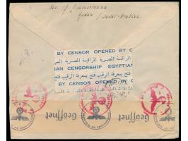 Brief aus dem &nbsp;Internment Camp &nbsp;&nbsp;Djeddah &nbsp;nach Deutschland, Stempel &nbsp;&quot;Internee&quot;, &nbsp;rüc