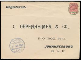 Transvaal,  1 Penny auf Briefumschlag nach Johannesburg, zentrischer Feldpoststempel  Hoofdlager Z.A.R.  28.2.00, Absenderste