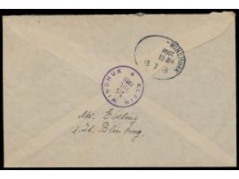 seltener violetter Gummistempel &nbsp;Klein Windhuk &nbsp;16. Jul. 1918 als Ankunftstempel auf Brief mit Südafrika 1 d. und S