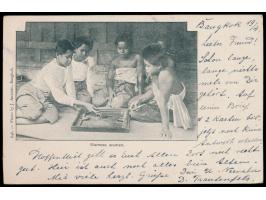 Ansichtskarte aus Bangkok an den internierten Kapitän des Dampfers Braunfels Johann Zimmermann im indischen Internierungslage