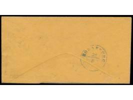 Ausgabe 1861 /1867: 5 C. und 10 C. ohne Waffeleinpressung (letztere rechts geschnitten) auf Briefumschlag von New York nach K