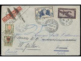 Indochina,  15 C. und 60 C. auf Luftpostbrief  Saigon 20.10.37 in die Schweiz, Ankunftsstempel  Zürich 1.11.37, weiter nach S