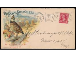 Advertising Cover,  2 Ct. auf Brief mit Reklame  Du Pont Smokeless For Loaded Sells,  Maschinenstempel Shreveport 12.9.1899, 